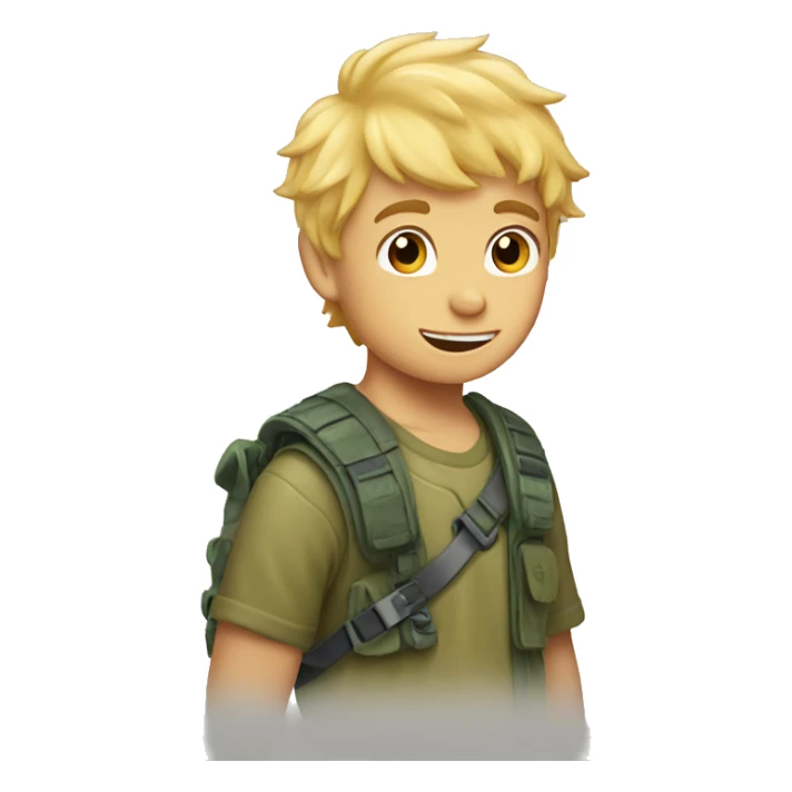Boy blond hair dinosaur  sticker