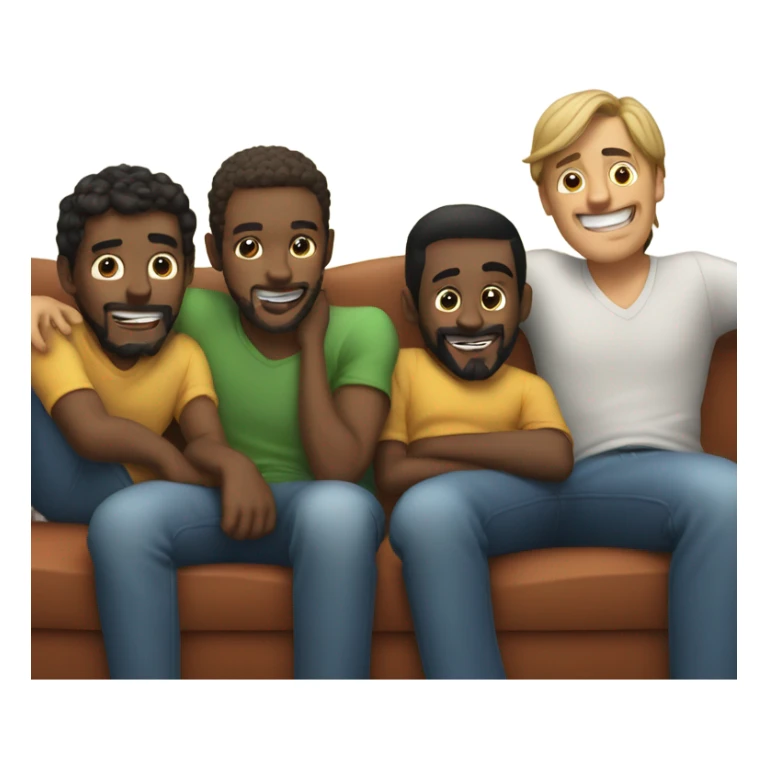 Group of guys chilling on couch sticker