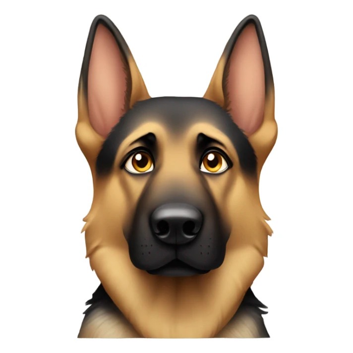German Shepherd with a pouty face and watery eyes  sticker