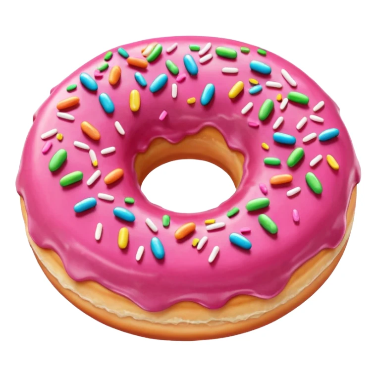 Apple device donut emoji but pink instead of chocolate  sticker