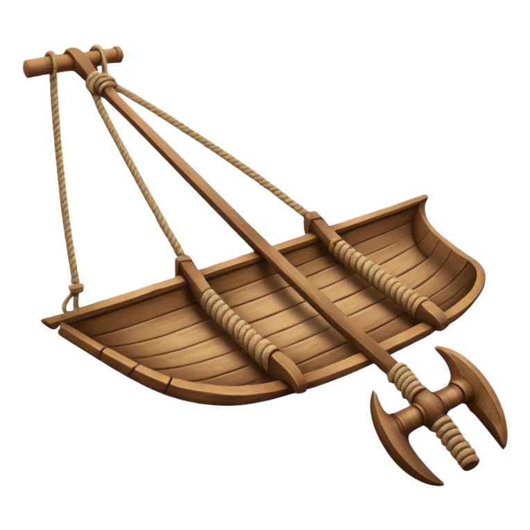 An emoji of an ancient Egyptian wooden plow with a rope handle. sticker