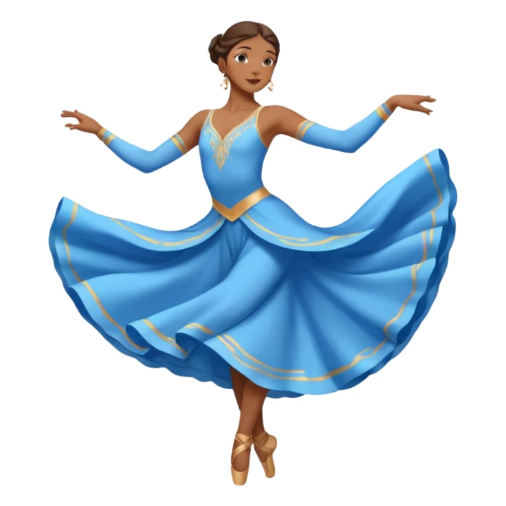 lyrical dancer in a flowing blue costume, graceful pose sticker