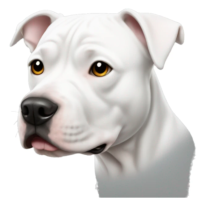 white pitbull with black nose  sticker