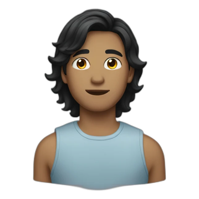 a teenage boy with short, slightly wavy black hair sticker