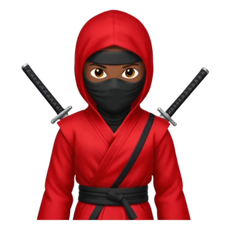 black skin ninja red clothes sticker