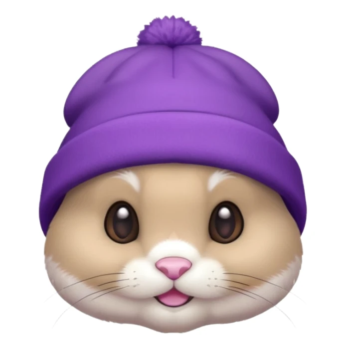 Bunny wear a purrple benie hat sticker