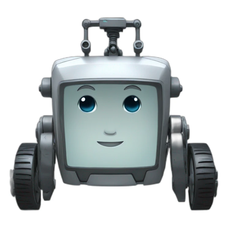 A hudden wheeled Robot with touche screen as face sticker