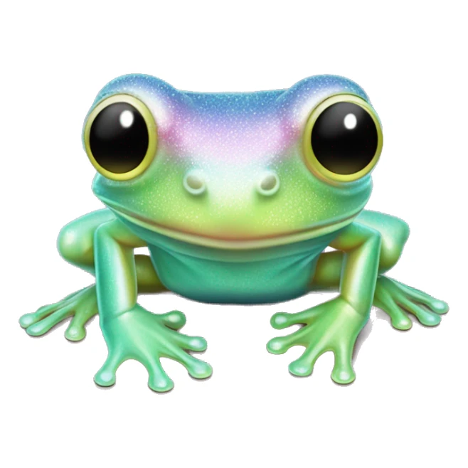 Sparkly glossy Pastel iridescent glass tree frog sticker