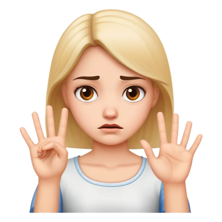 annoyed girl with stop hand gesture sticker
