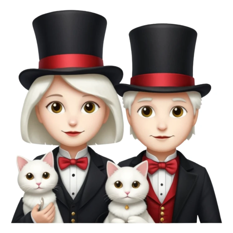 magician couple and their pet cat sticker