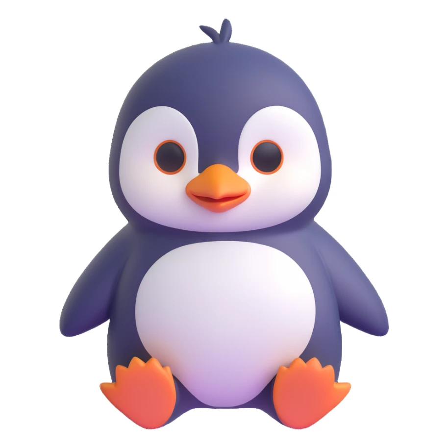 baby penguin wearing a diaper sticker