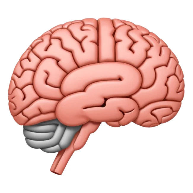 A simple emoji of a human brain with a horizontal loading bar underneath, partially filled, flat emoji style, bold outline, minimal details sticker