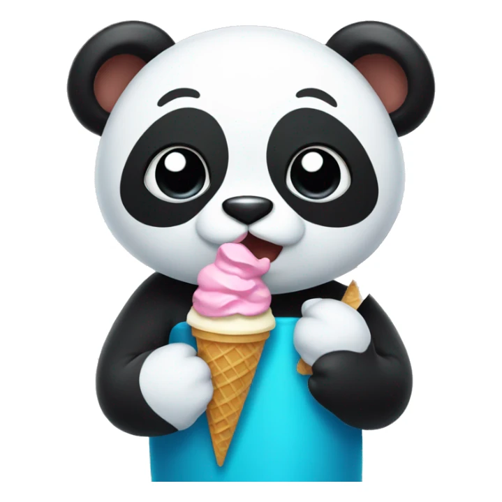Panda eating ice cream sticker