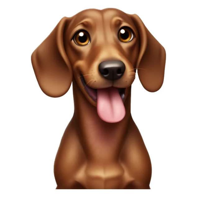 little brown Sausage Dog standing with tongue out sticker