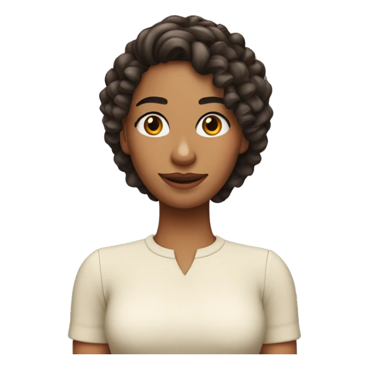 Chica de cabello rizado piel canela y espejuelos  sticker