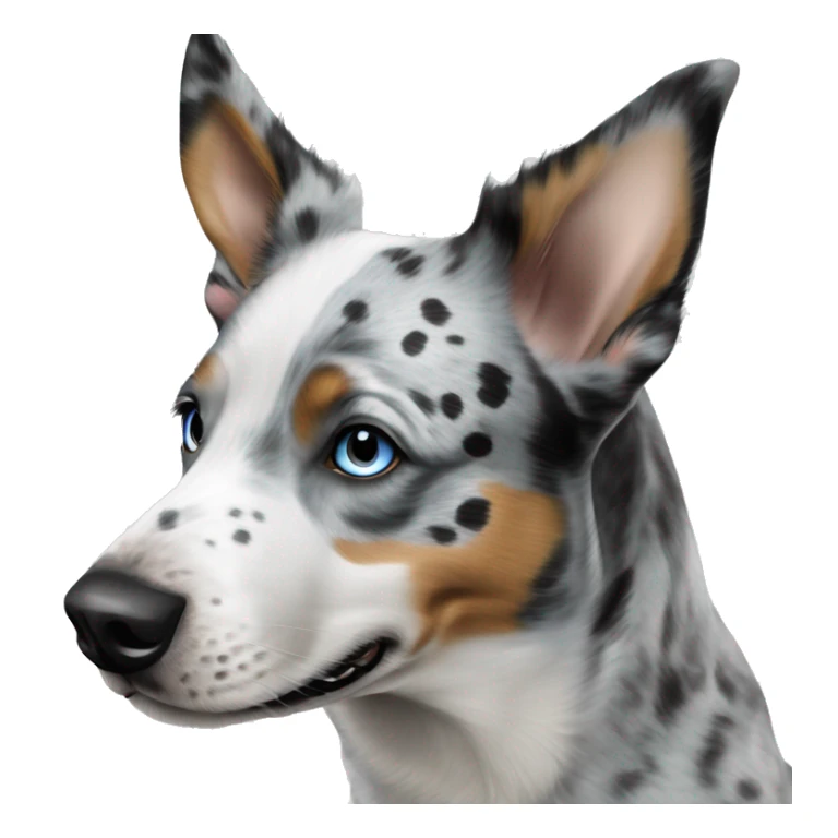 Australian cattle dog grey and white Merle with one blue eye sticker