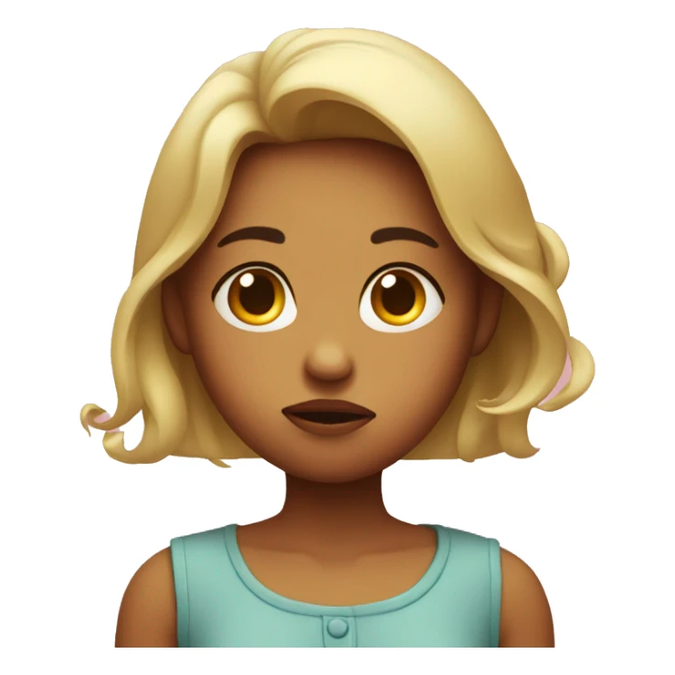 Girl pouting, basically making a face to blow a candle. sticker