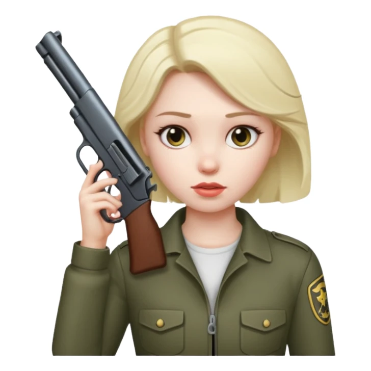 girl with gun facing her head sticker