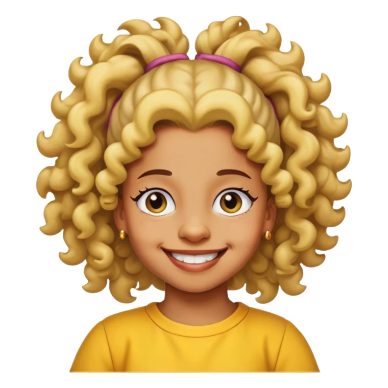 Make realistic lisa simpson as african american with big curly ponytail as a kid sticker