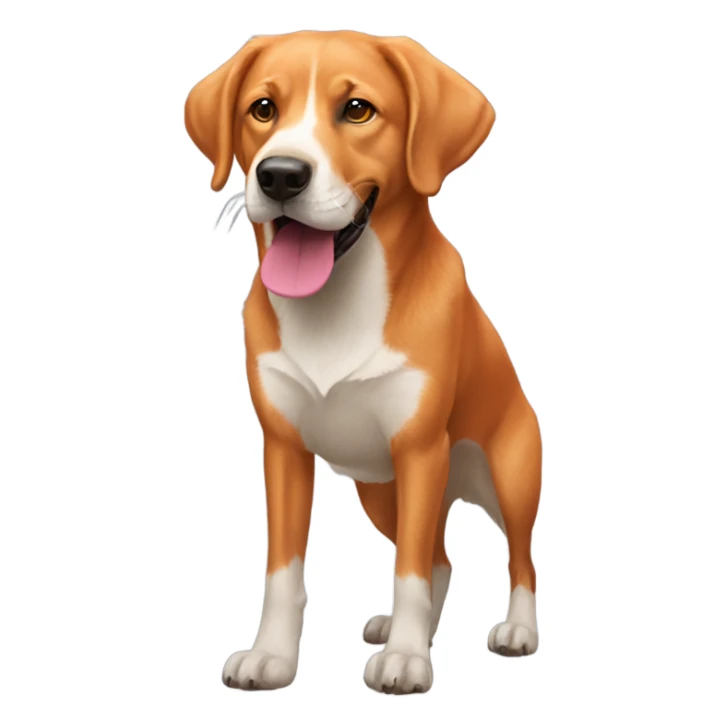 Fox red Labrador retriever holding ball sticker
