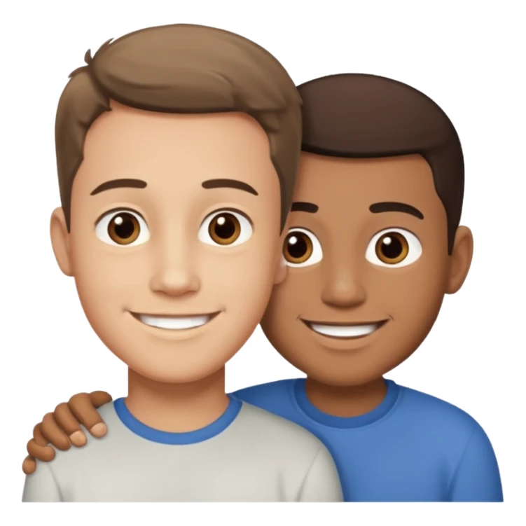 Children boy with papa same person sticker