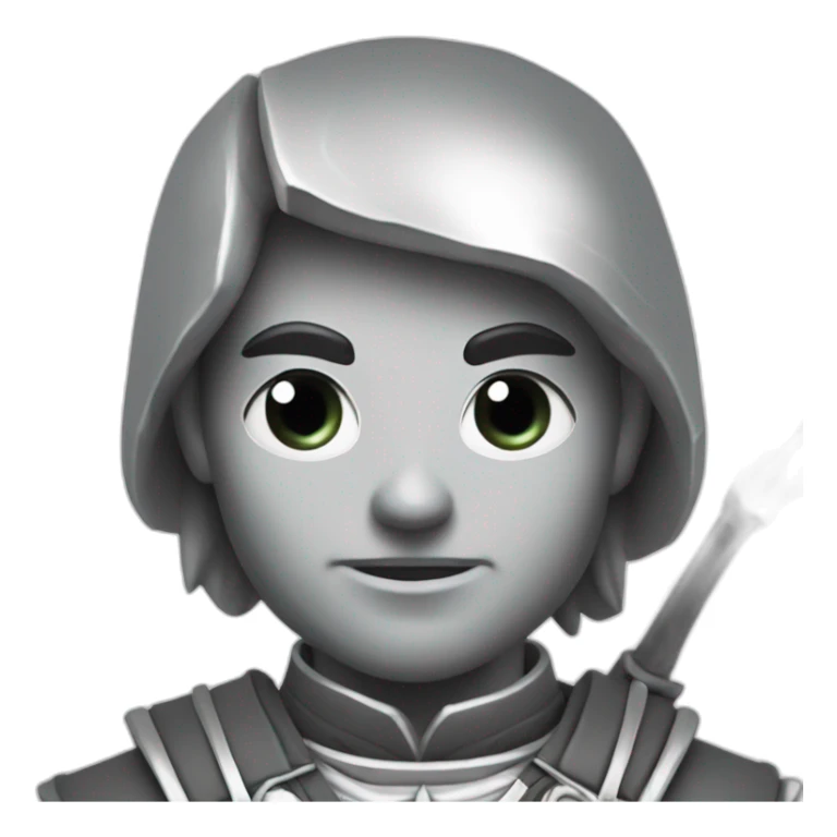 A warlike archer made of silver, looking sideways sticker