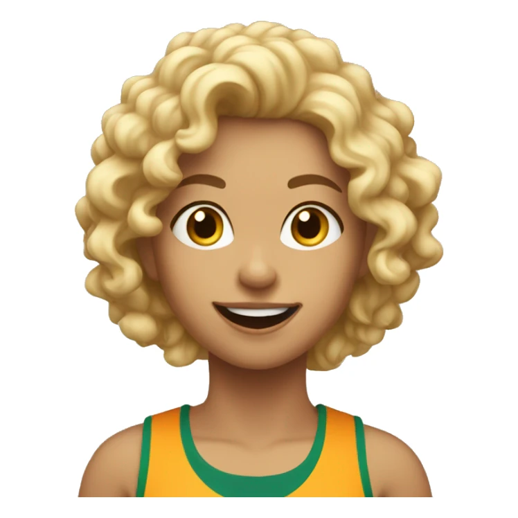 Blond Girl With Curly Hair is Running/ Jogging  sticker