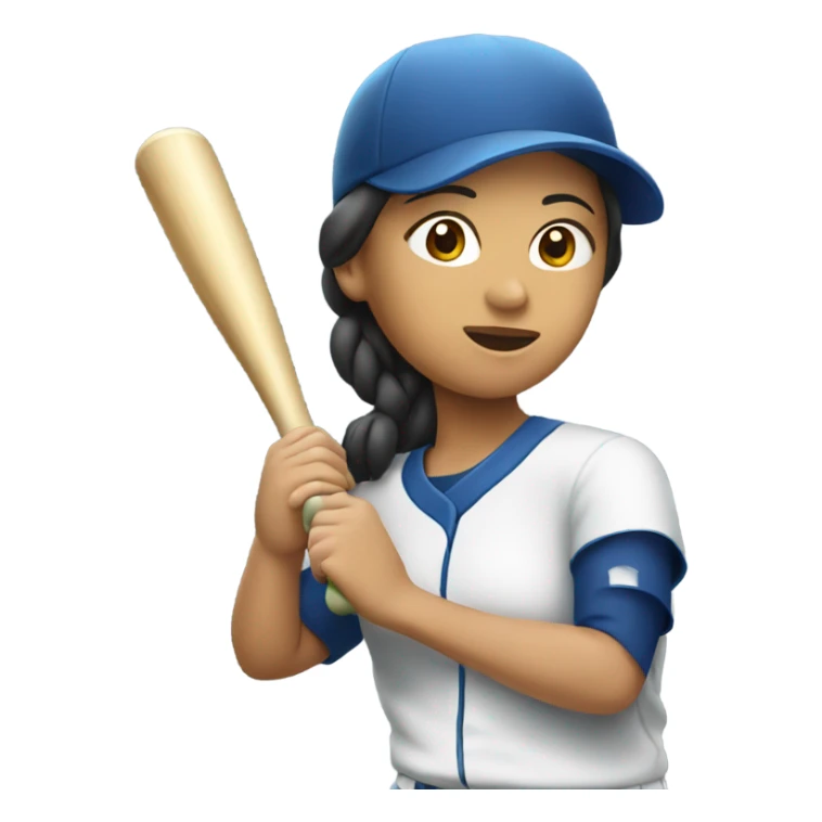 Asian woman playing softball sticker