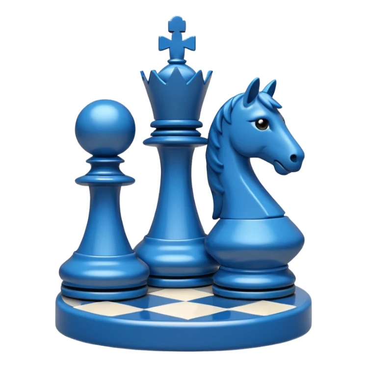 Chess brillent move emoji in blue colour  sticker