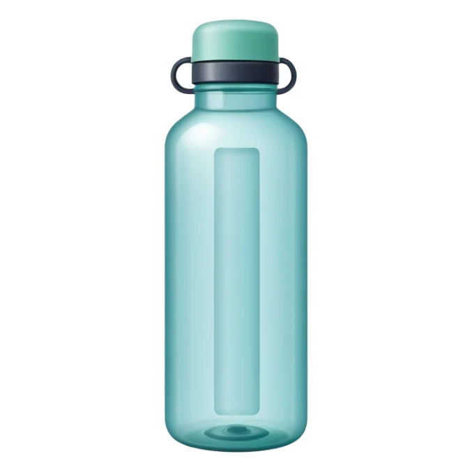 water bottle in sea green color, make sure the width and height if image must be equal in size sticker