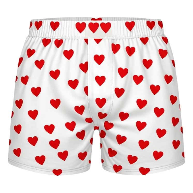 dungeon crawler carl's boxer shorts: white men's boxer shorts with print pattern of small red hearts sticker