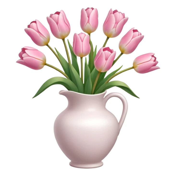 Light pink tulips in white vase sticker