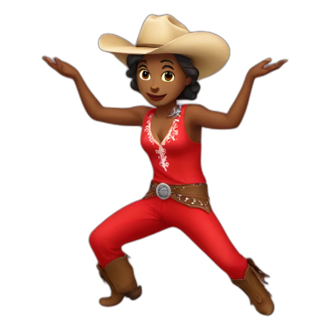 cowboy dancer red dress sticker