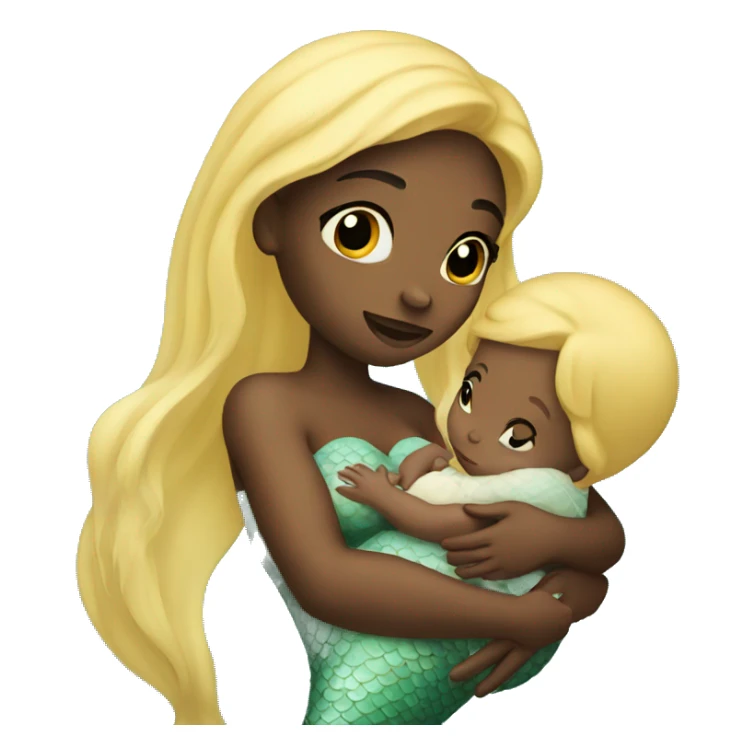 mermaid holding a baby sticker