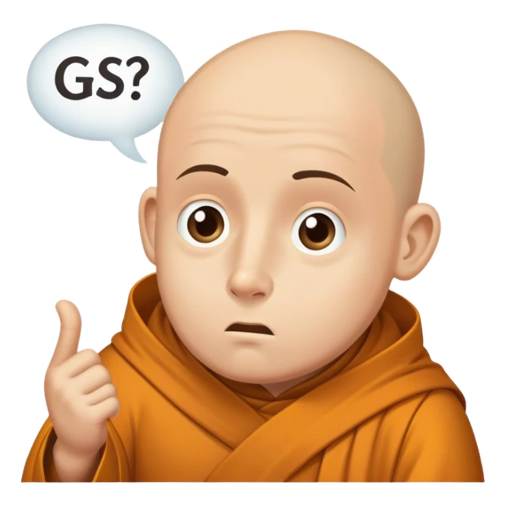 Confused monk with speech bubble in which the word "gspässig" is written sticker