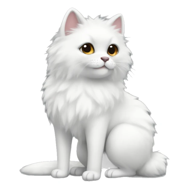 make her equally fluffy around her entire body. Put white fur on her stomach, and on her feet. Put white fur at the tip of her tail sticker