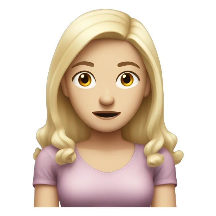 Pale blonde girl that hates zoom sticker