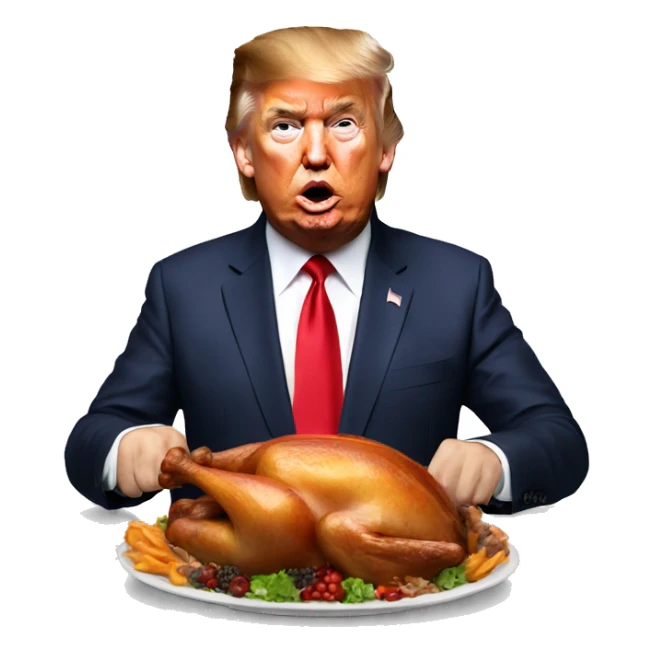 Donald trump eating turkey  sticker