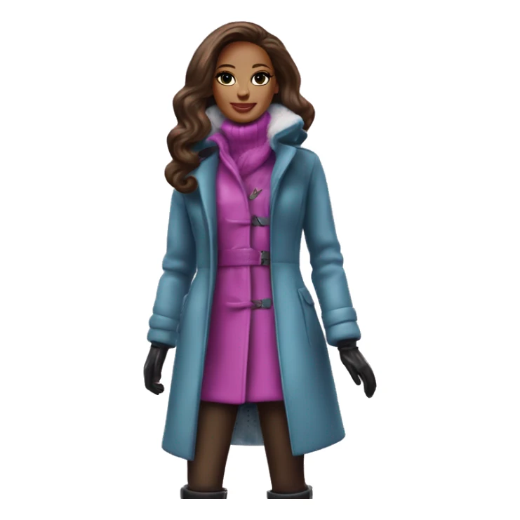 Dazzling Winter Barbie Enid Sinclair.  Wearing coat gloves boots  sticker