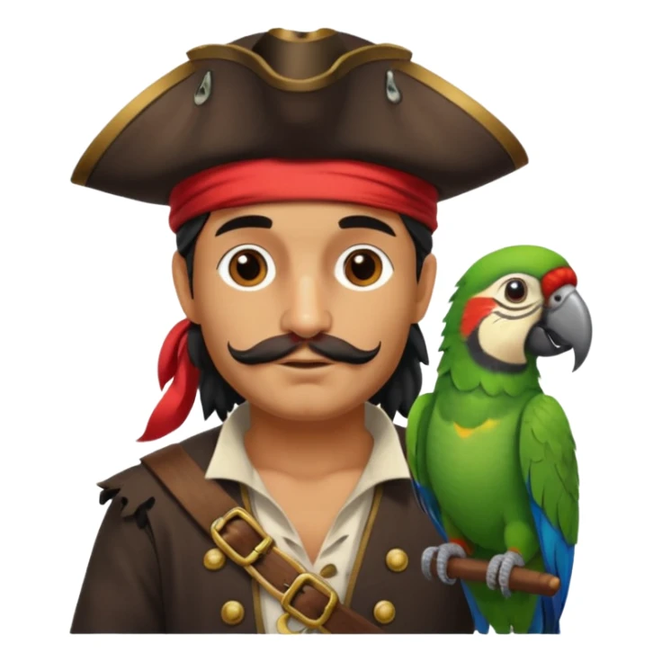 pirate and parrot sticker