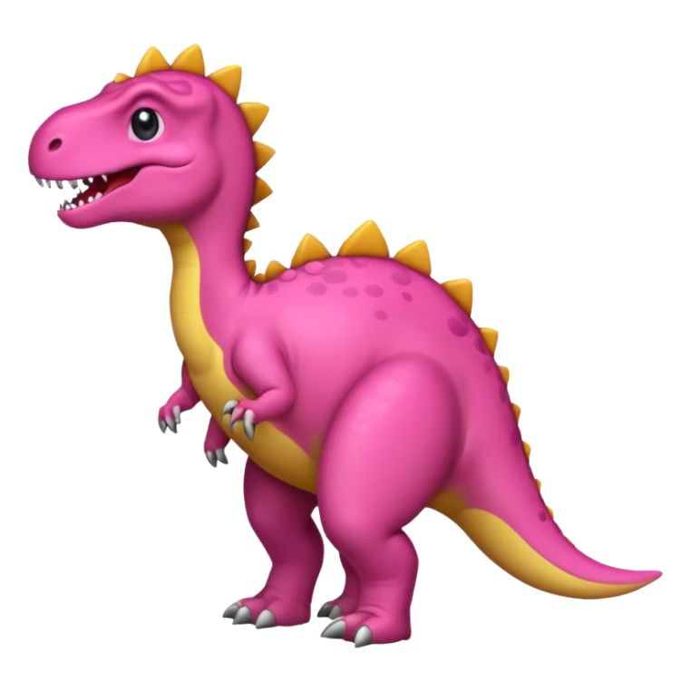 Crea un emoji de un dinosaurio de color rosa, que sea como este 🦖 sticker