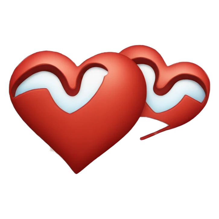 One half red heart and the other half blue sticker