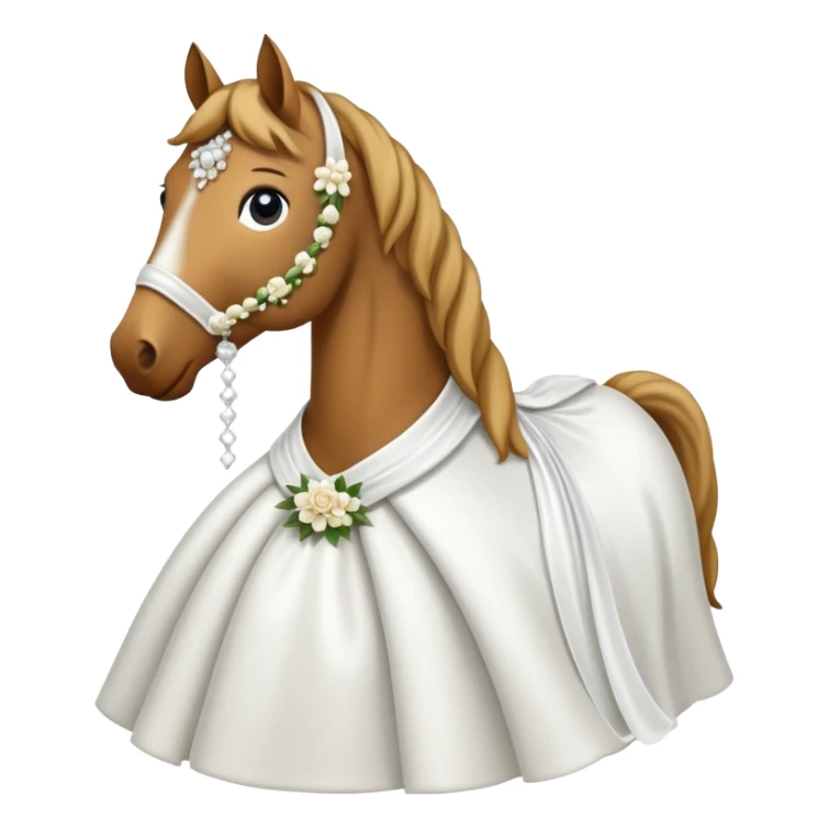 horse with a wedding dress sticker