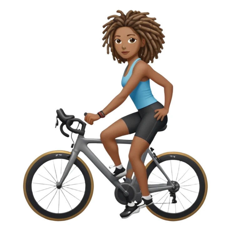black woman with locs riding a peloton sticker