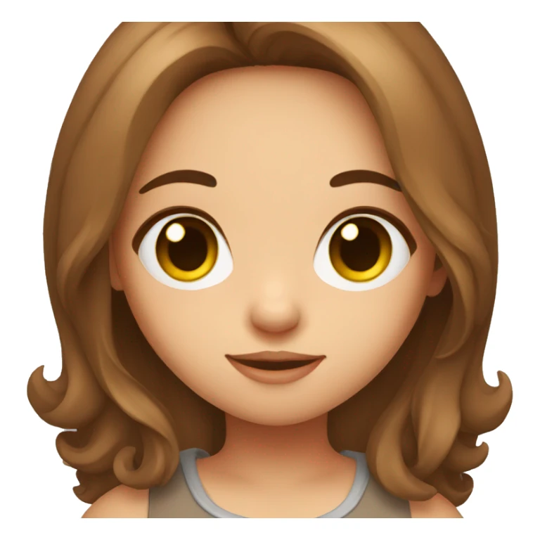 Cute girl with brown hair, letters gg sticker