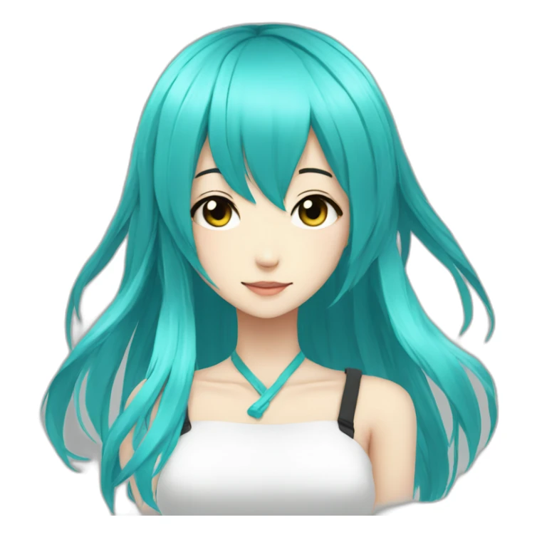 cyan hair anime girl cyber sticker