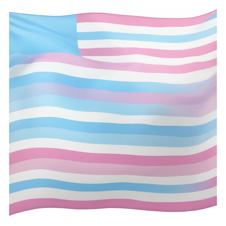 transgender pride flag with five horizontal stripes: light blue, pink, white, pink, and light blue sticker
