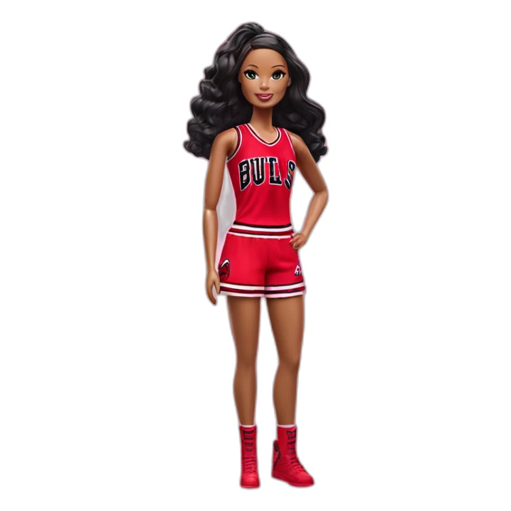 barbie in red chicago bulls outfit sticker