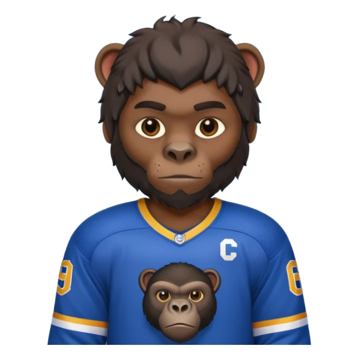 A panther with a gorilla with a hockey player sticker