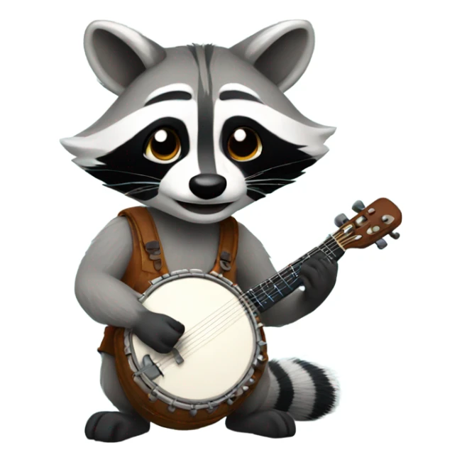 A raccoon playing the banjo sticker